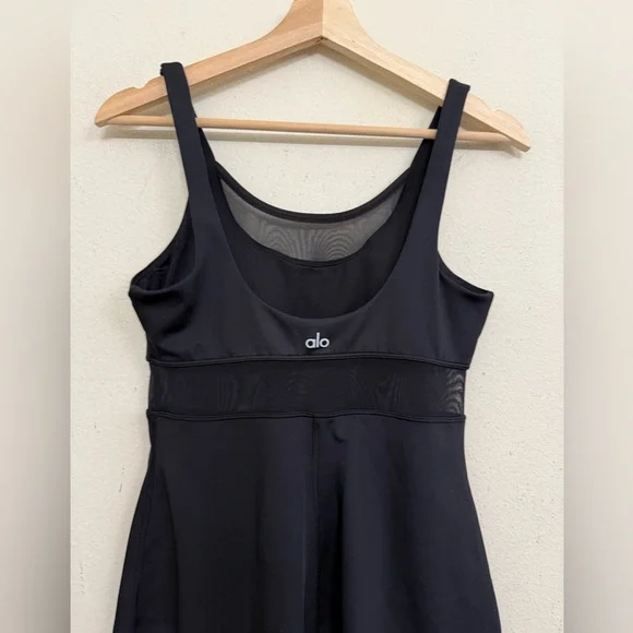 Alo Airlift Double Trouble Mesh Detail Tennis Dress Black Size M - Picture 8 of 10